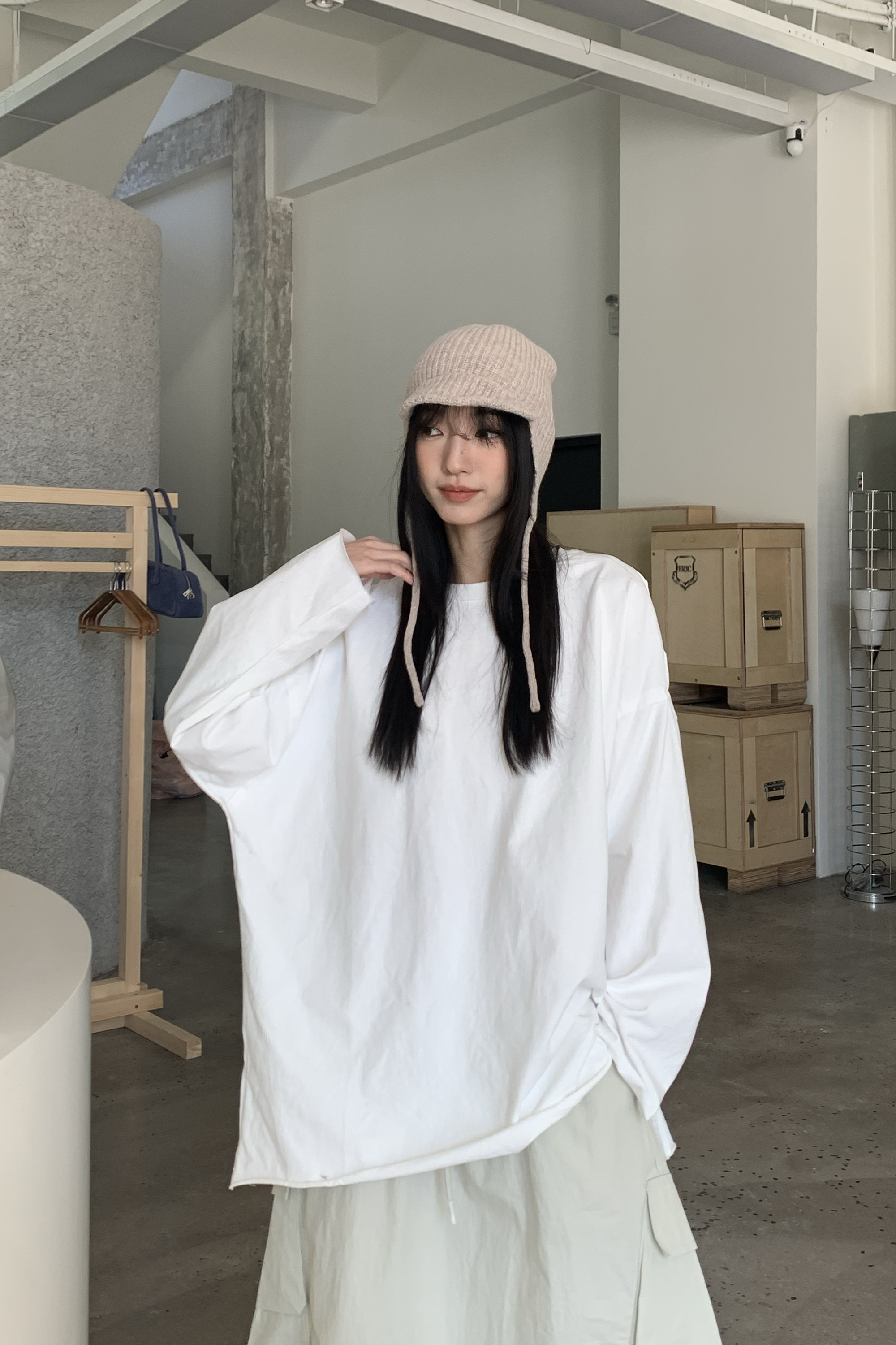 Winter Finale｜小磨毛原領卷邊上衣 2色