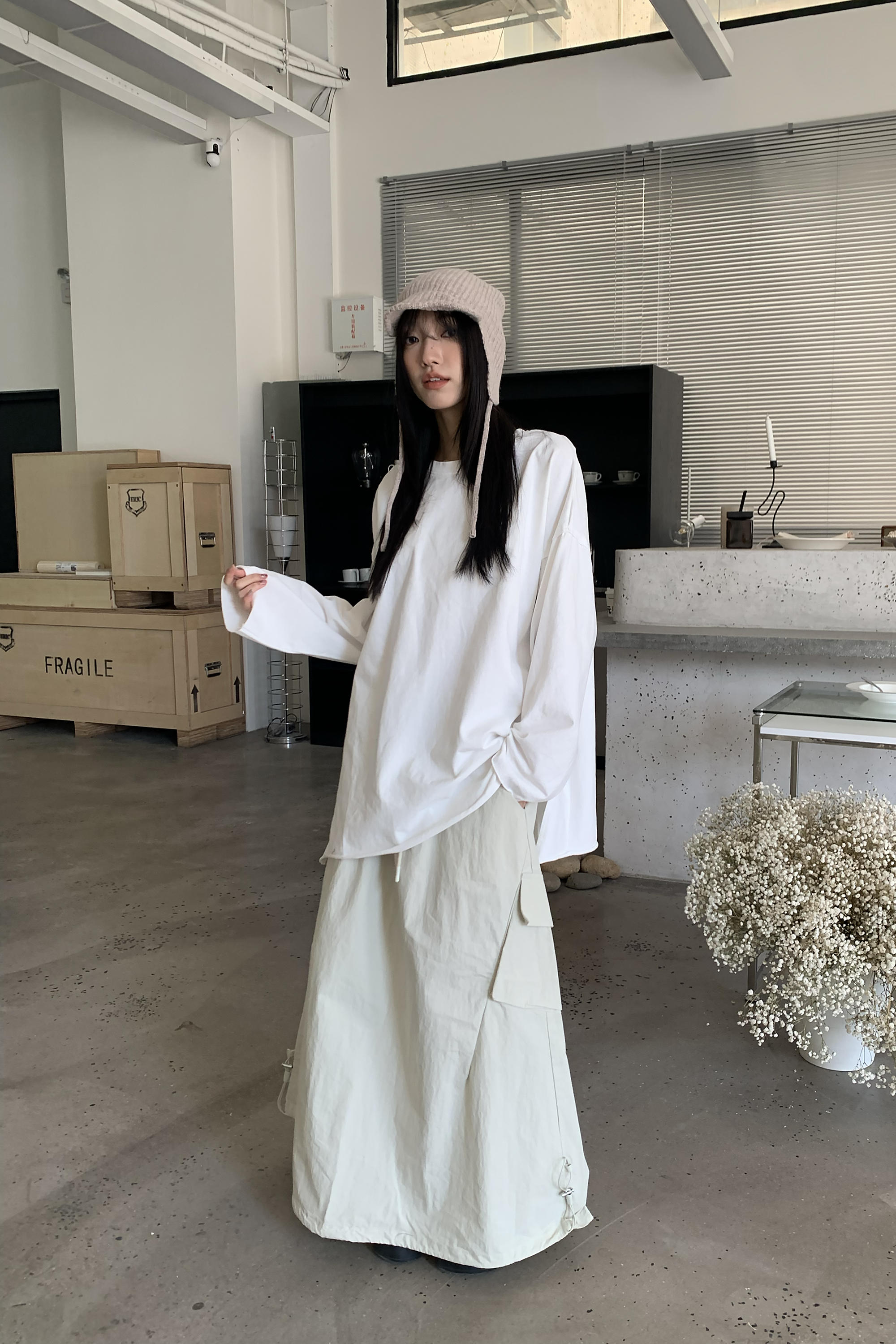 Winter Finale｜小磨毛原領卷邊上衣 2色