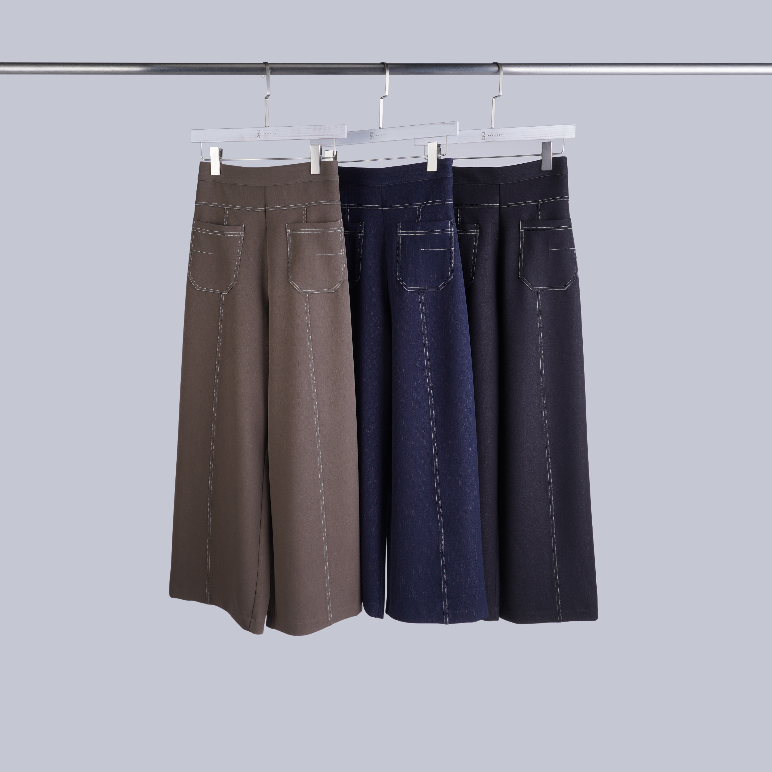 設計感口袋車線寬褲 | 3色