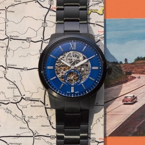 (預購)【FOSSIL】ME3182 簡約 潮流 鏤空 獨立秒針小錶盤 不鏽鋼 機械錶