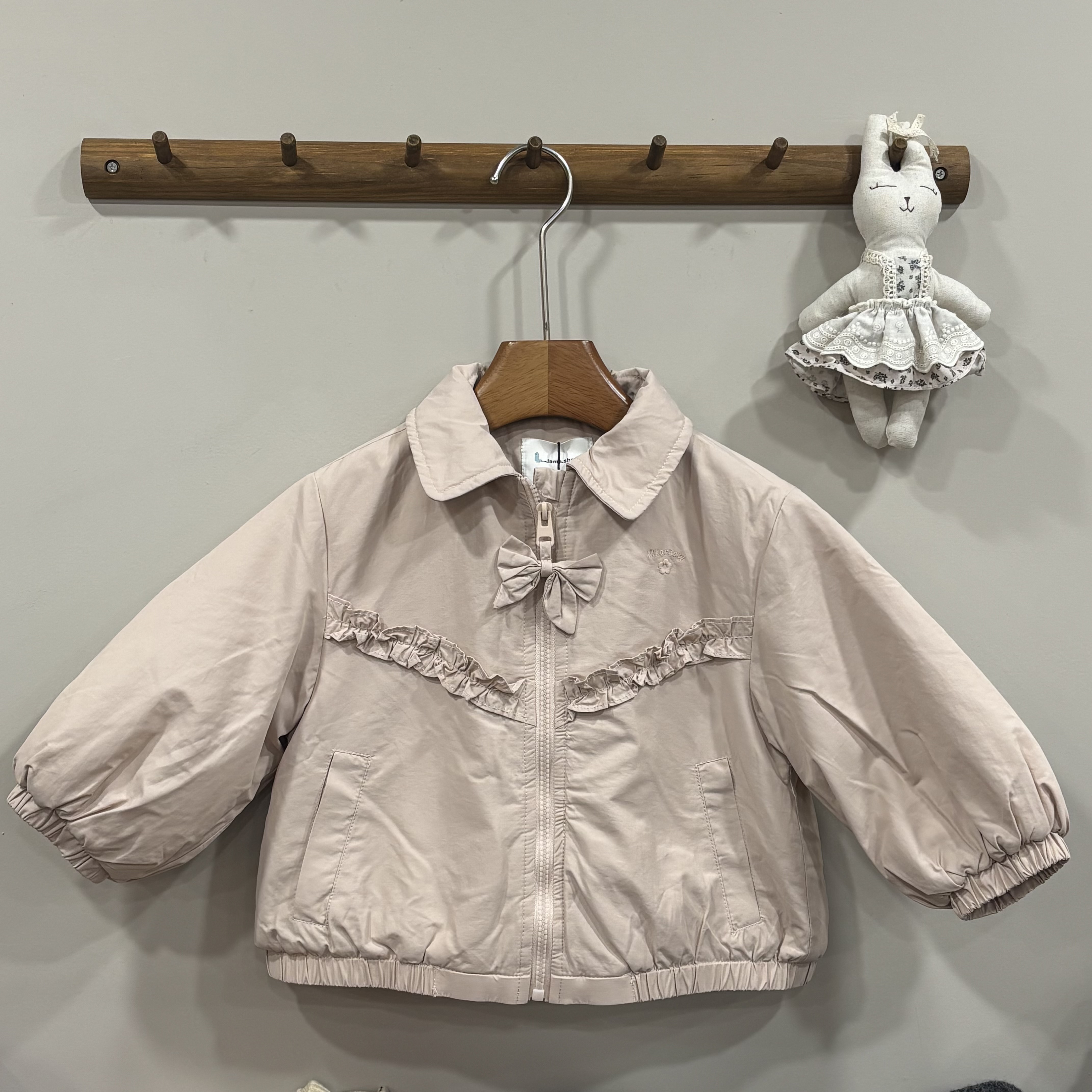 A4027蝴蝶結夾棉外套