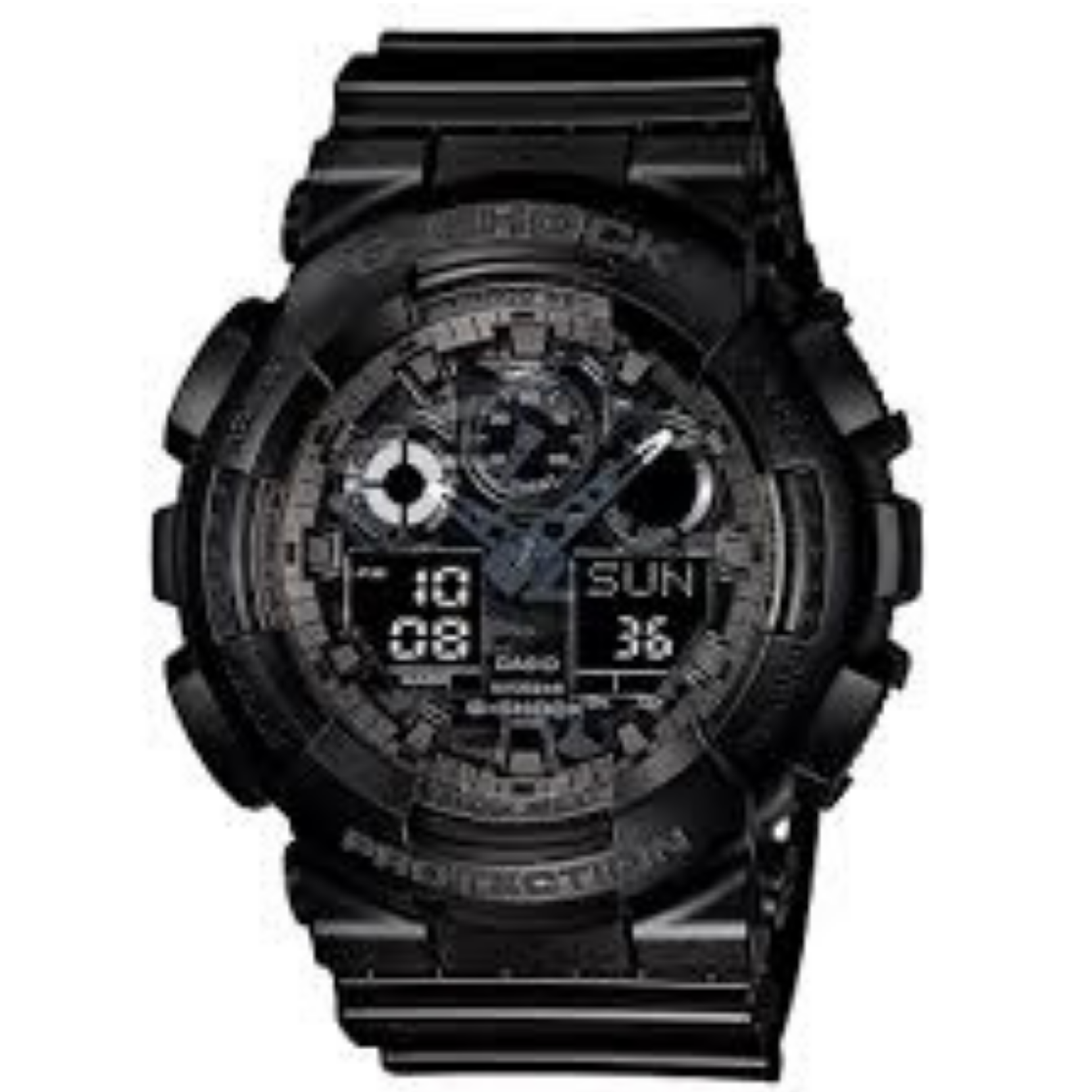 【CASIO 卡西歐】 G-SHOCK  大錶殼酷炫設計 堅固耐用 無止境追求強度 耐衝擊數位雙顯 迷彩圖案 手錶 GA-100CF-1A