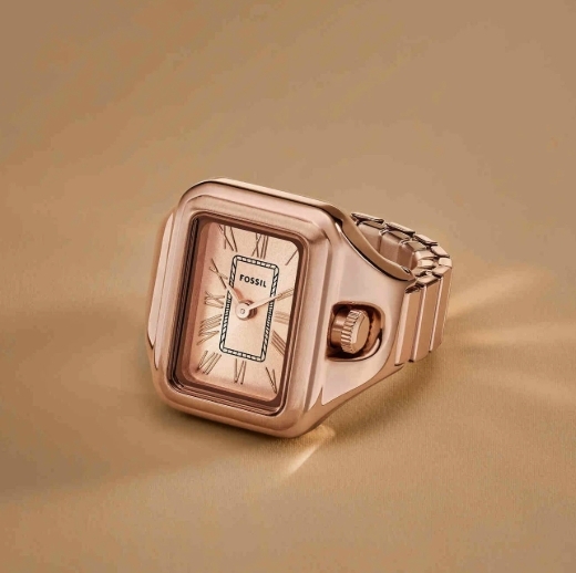 【FOSSIL】ES5345 特殊 方形 戒指 石英 手錶