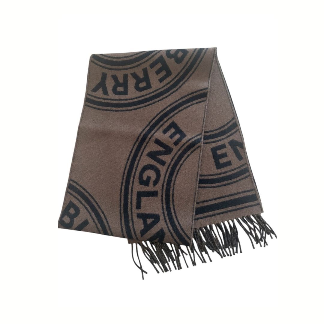 1BR0114-010 [BURBERRY] Wool Roundal Jacquard Scarf Ebony Brown #81113521 (F-EU-E)