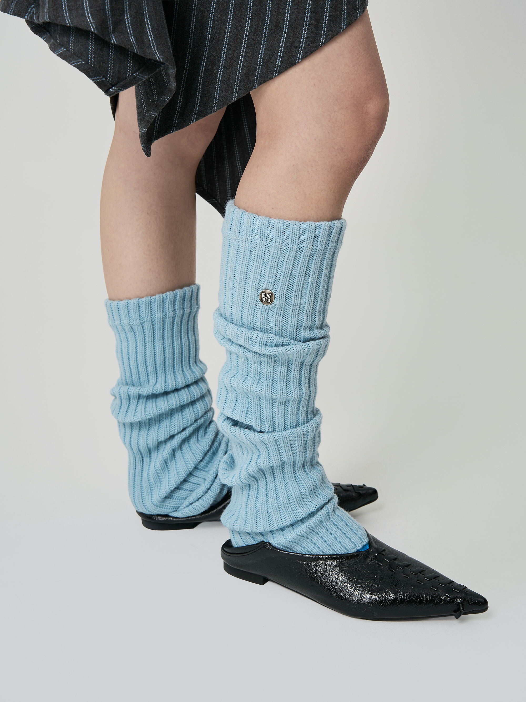 藍色針織襪套