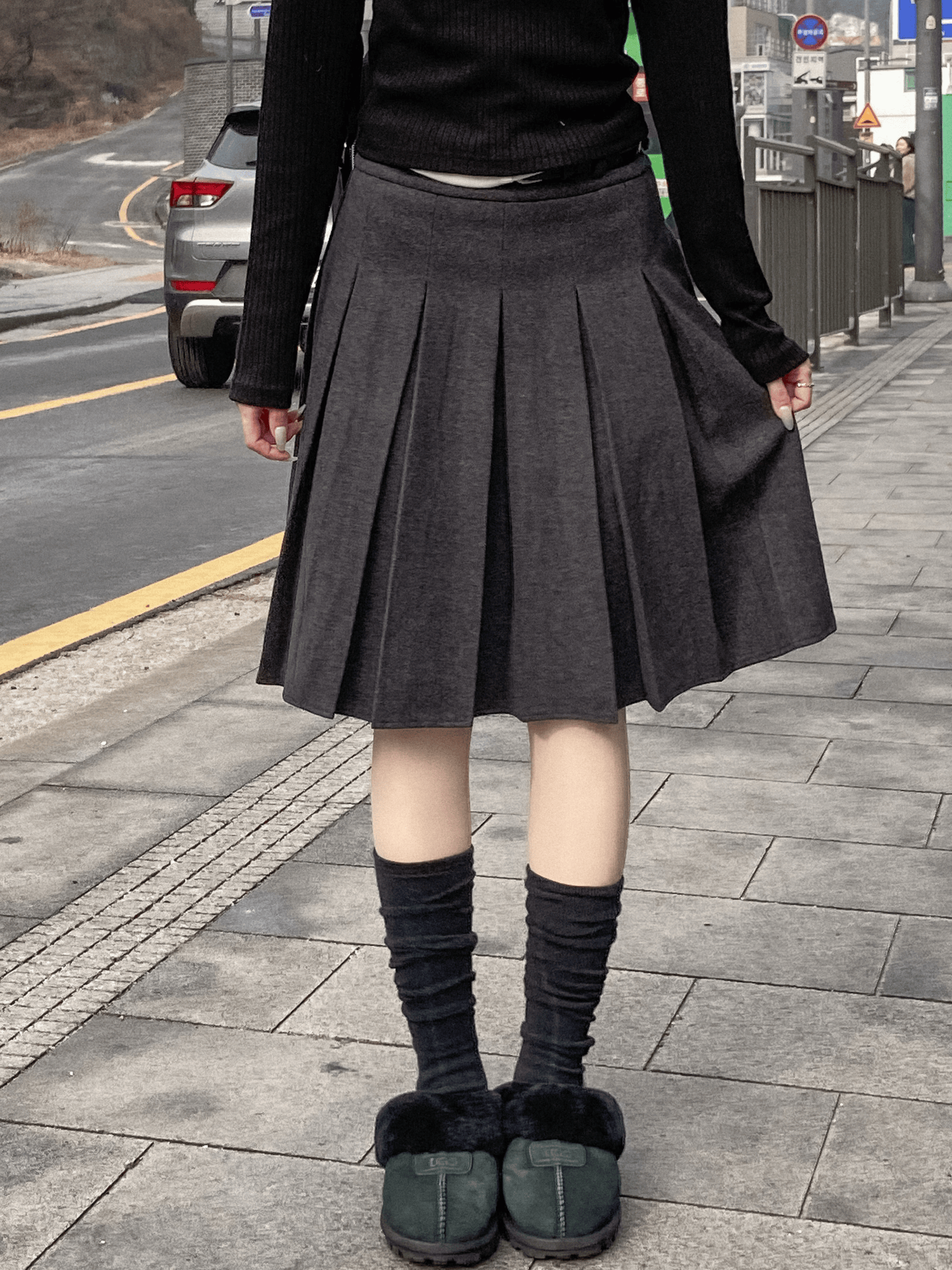 Belt Set Middle Pleated Skirt〈🇰🇷DAY 1〉