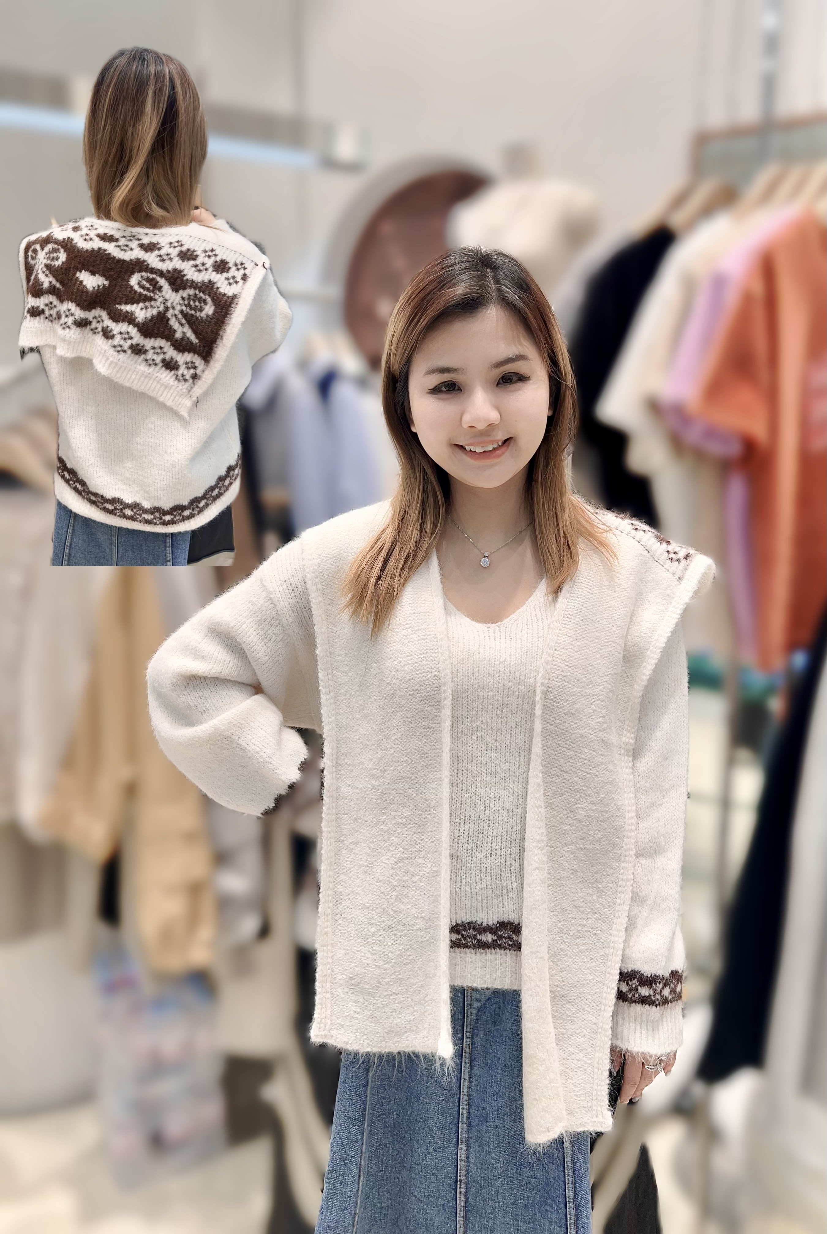 RA21 胸42 長22 $399 [一口價] 可拆披肩