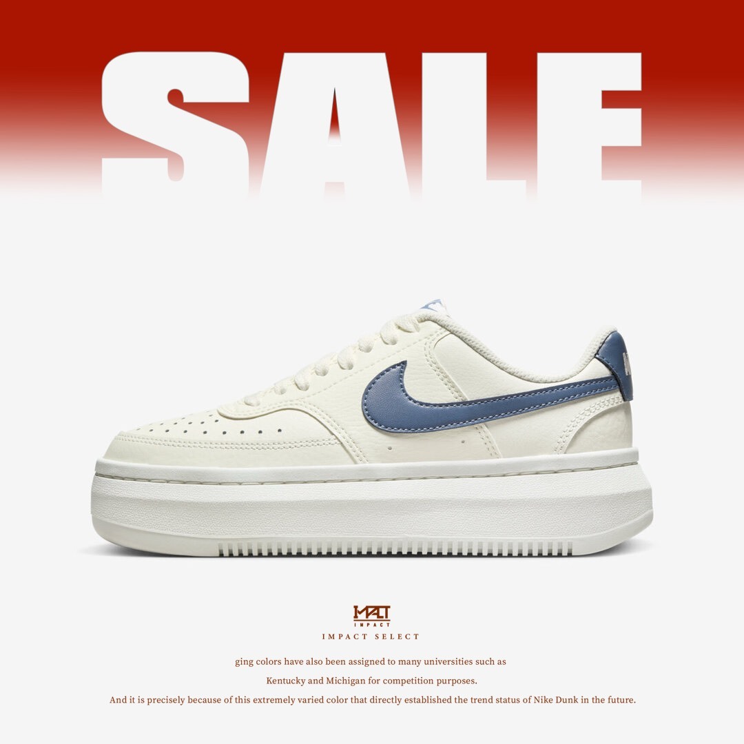 【清倉優惠】Nike Wmns Court Vision Alta 女鞋 米白 藍 厚底 增高 小白鞋 DM0113-102