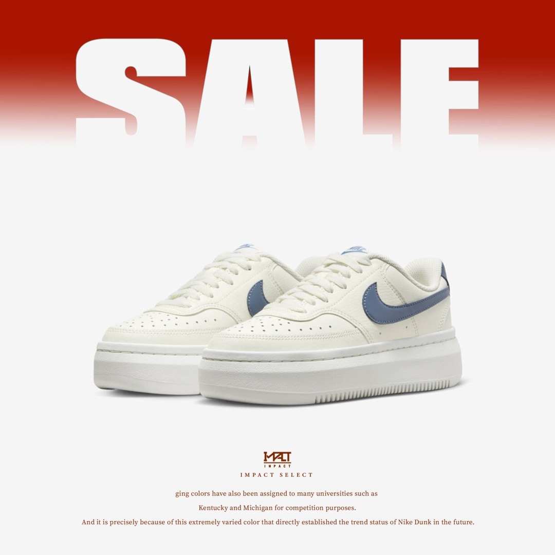 【清倉優惠】Nike Wmns Court Vision Alta 女鞋 米白 藍 厚底 增高 小白鞋 DM0113-102