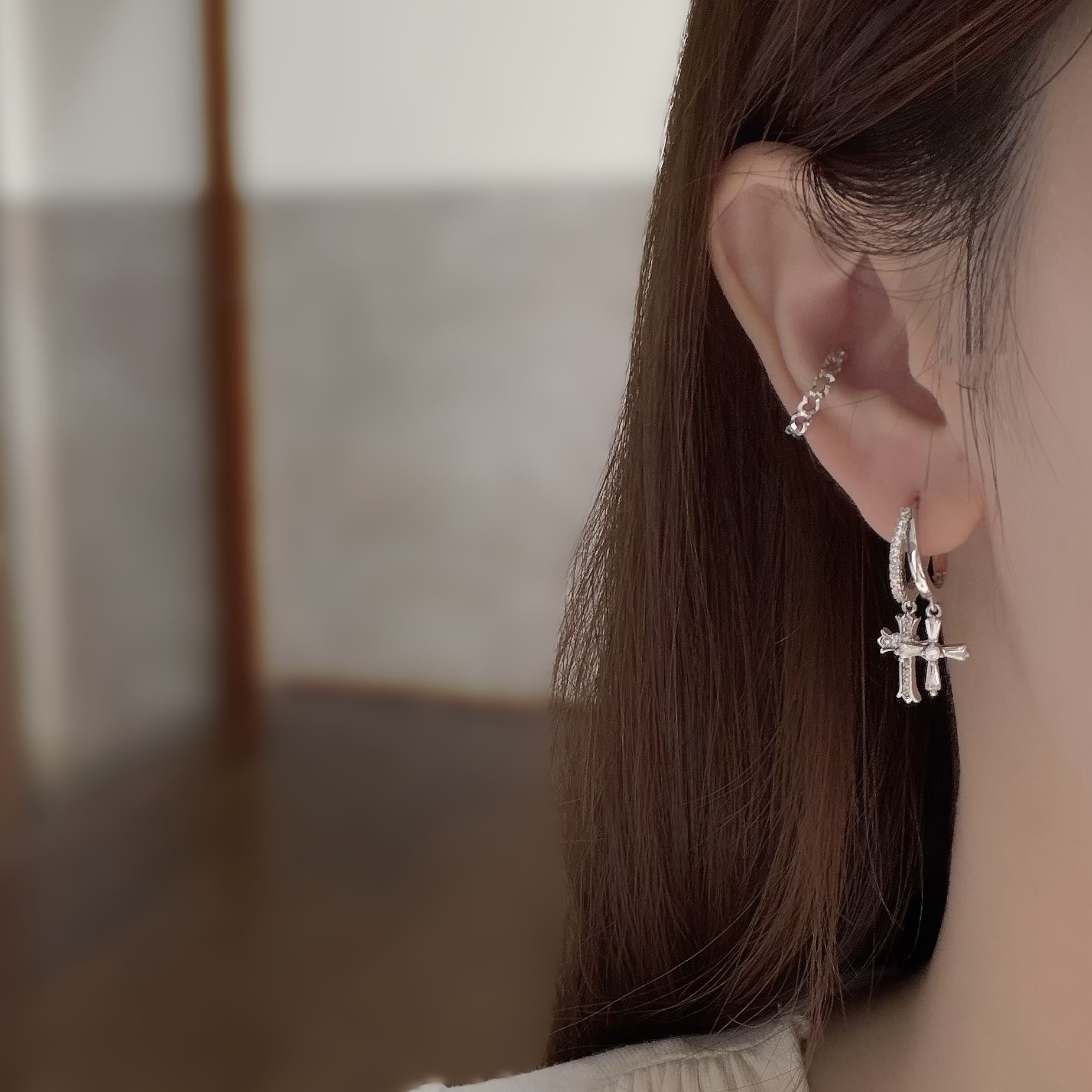 Z233鋯石十字架易扣