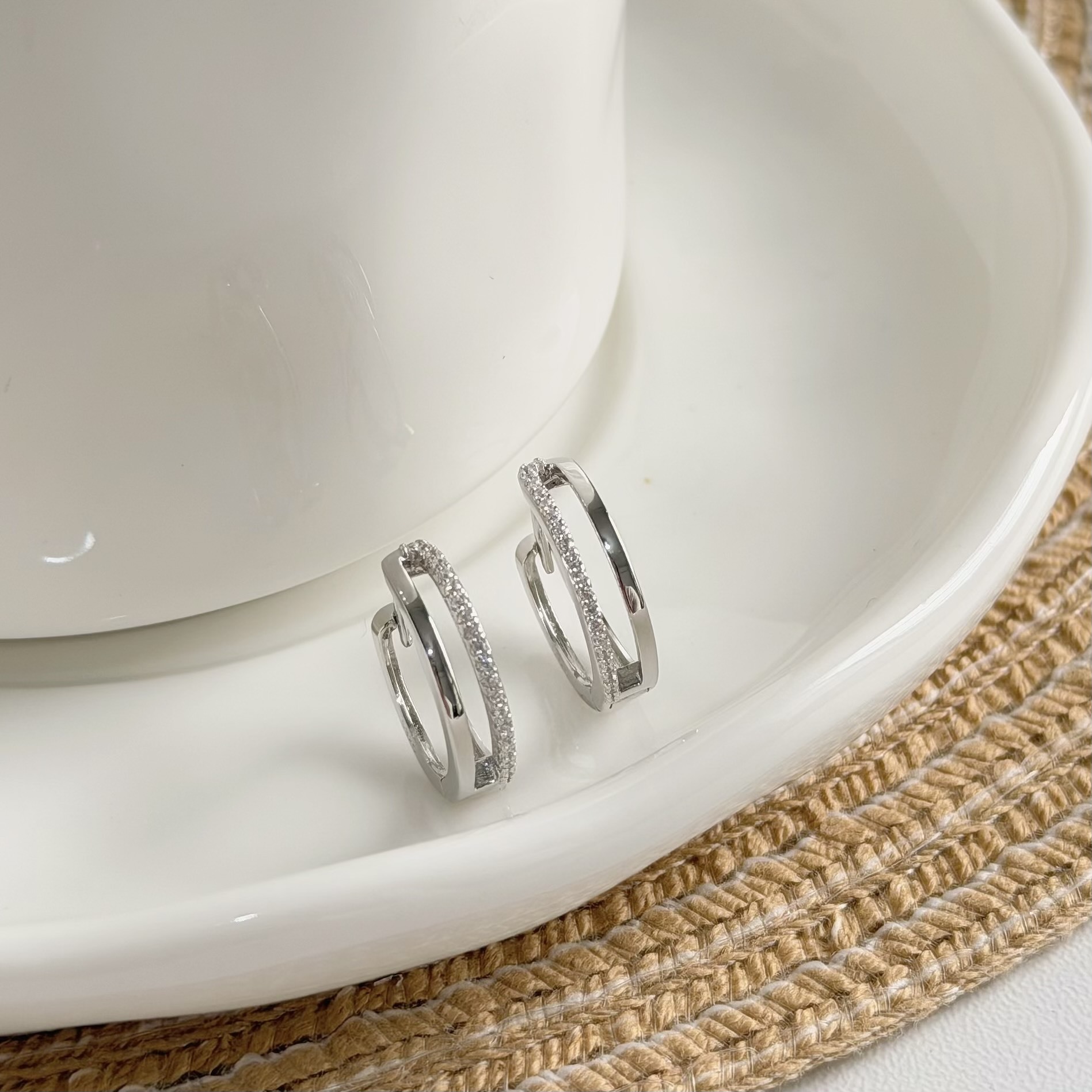 V235【輕奢】排鑽雙層純銀易扣