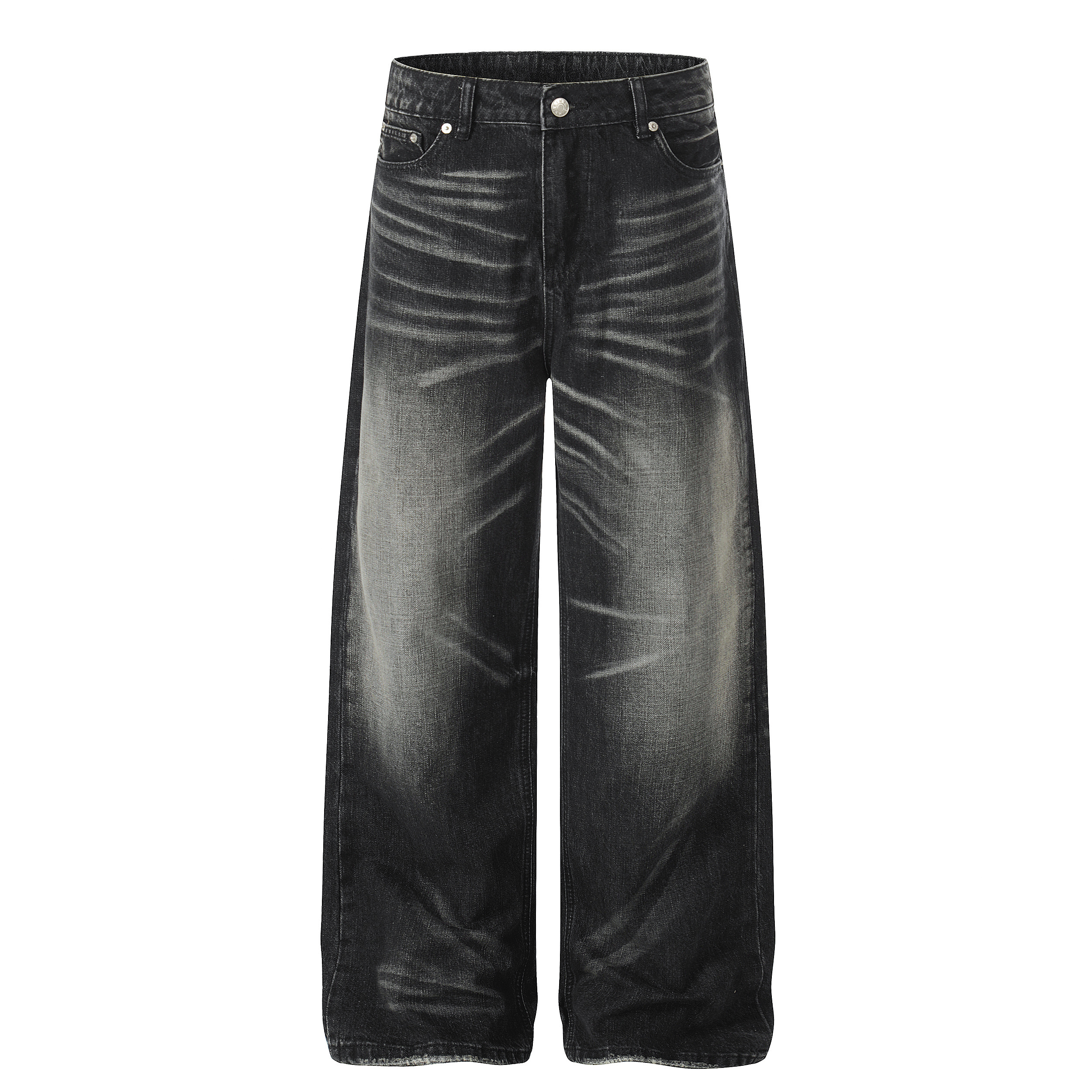 《S.V》刷漆暗黑直筒牛仔褲