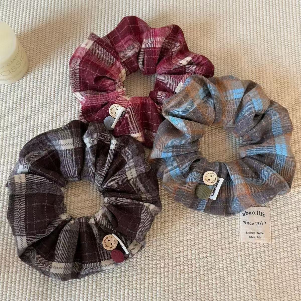 [3 FOR RM10] Korean Vintage Plaid Scrunchies