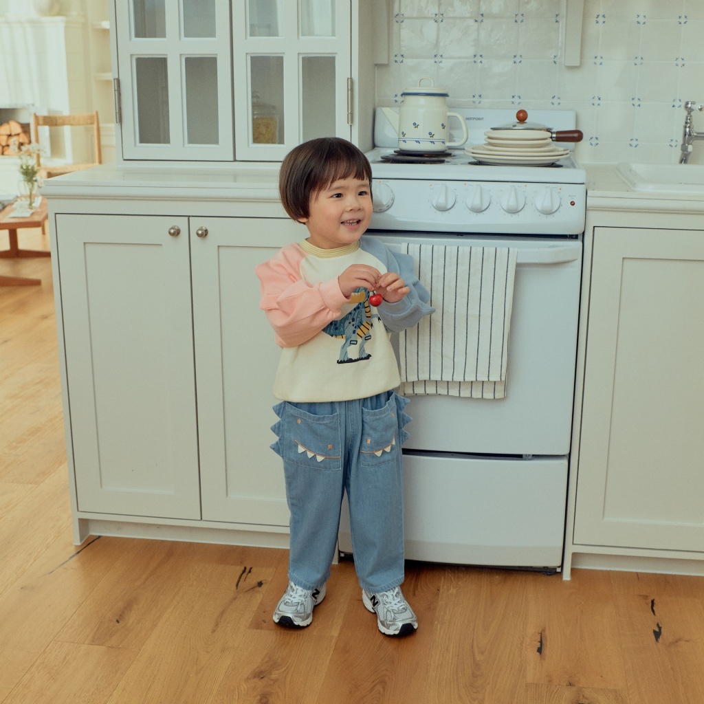 正韓春 1stblue 立體恐龍鬆緊長褲