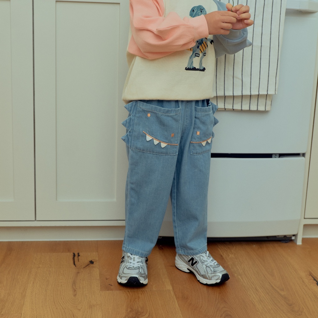 正韓春 1stblue 立體恐龍鬆緊長褲