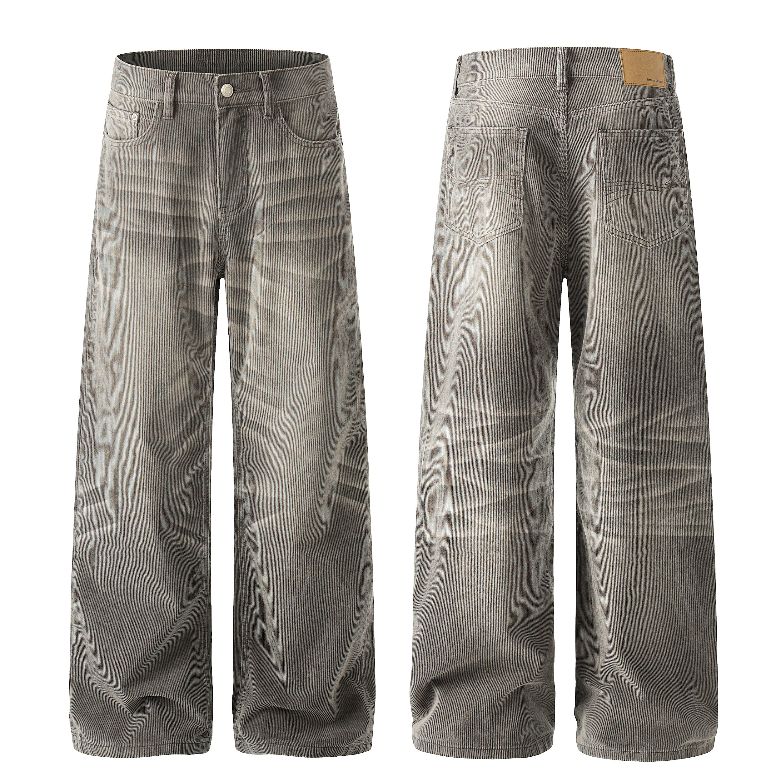 《S.V》煙燻感燈芯絨直筒寬褲