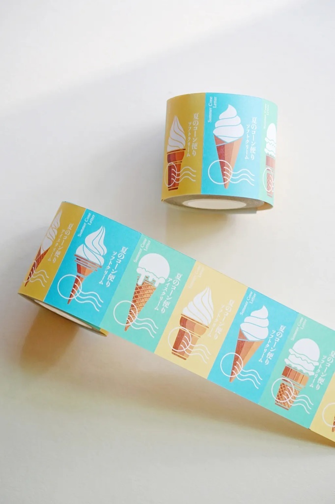 Lihaopaper．夏日甜筒信-107 5cm貼紙膠帶卷 <整捲/分裝>