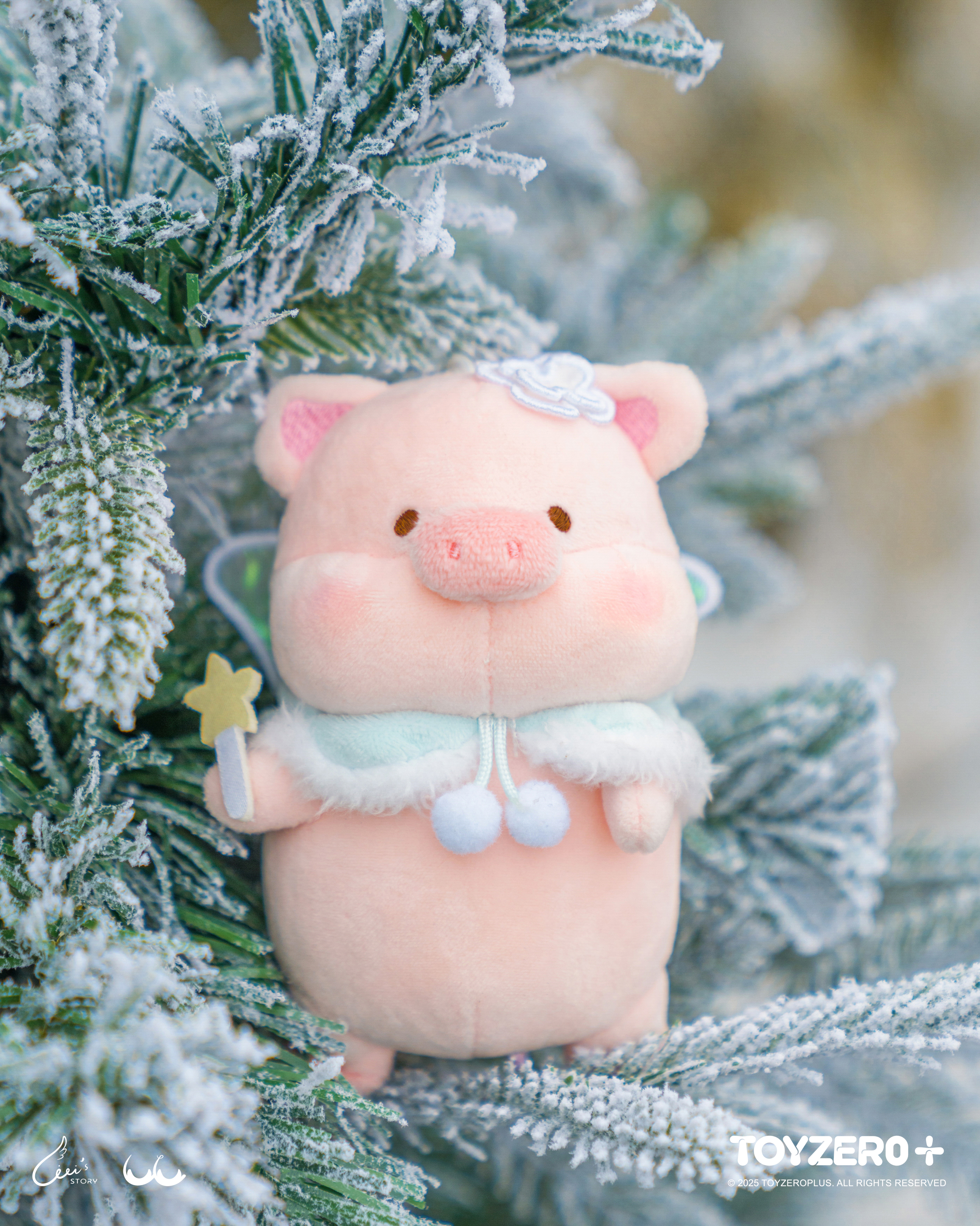 罐頭豬LuLu 冬日系列 - 白雪精靈Lu毛絨掛件