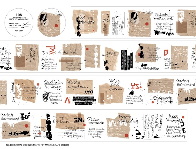 Lihaopaper．塗鴉日記-108 5cm霧面PET <整捲/分裝>