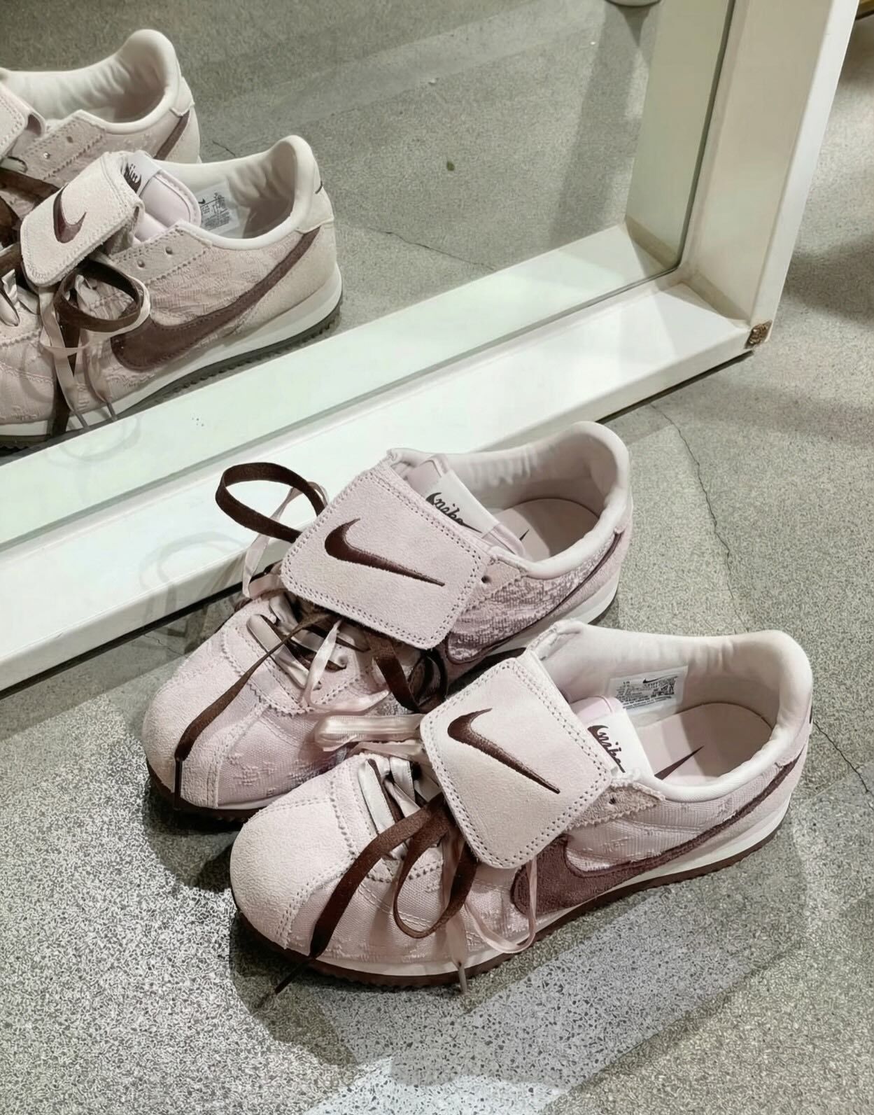 Nike Cortez TXT 日本新款 酒紅粉 奶油色 翻蓋鞋舌 蕾絲鞋帶 復古 阿甘鞋 IQ3624-667