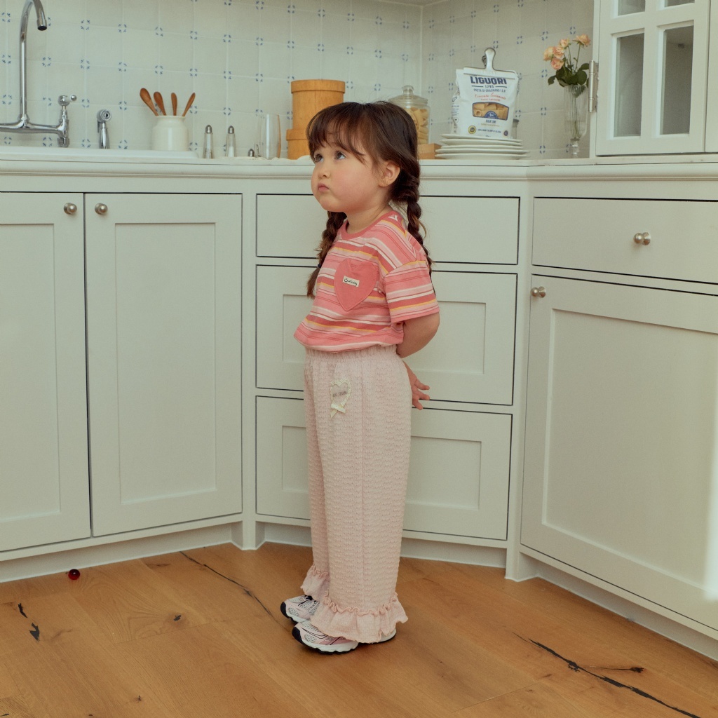 正韓春 1stblue 蕾絲愛心雲朵長褲