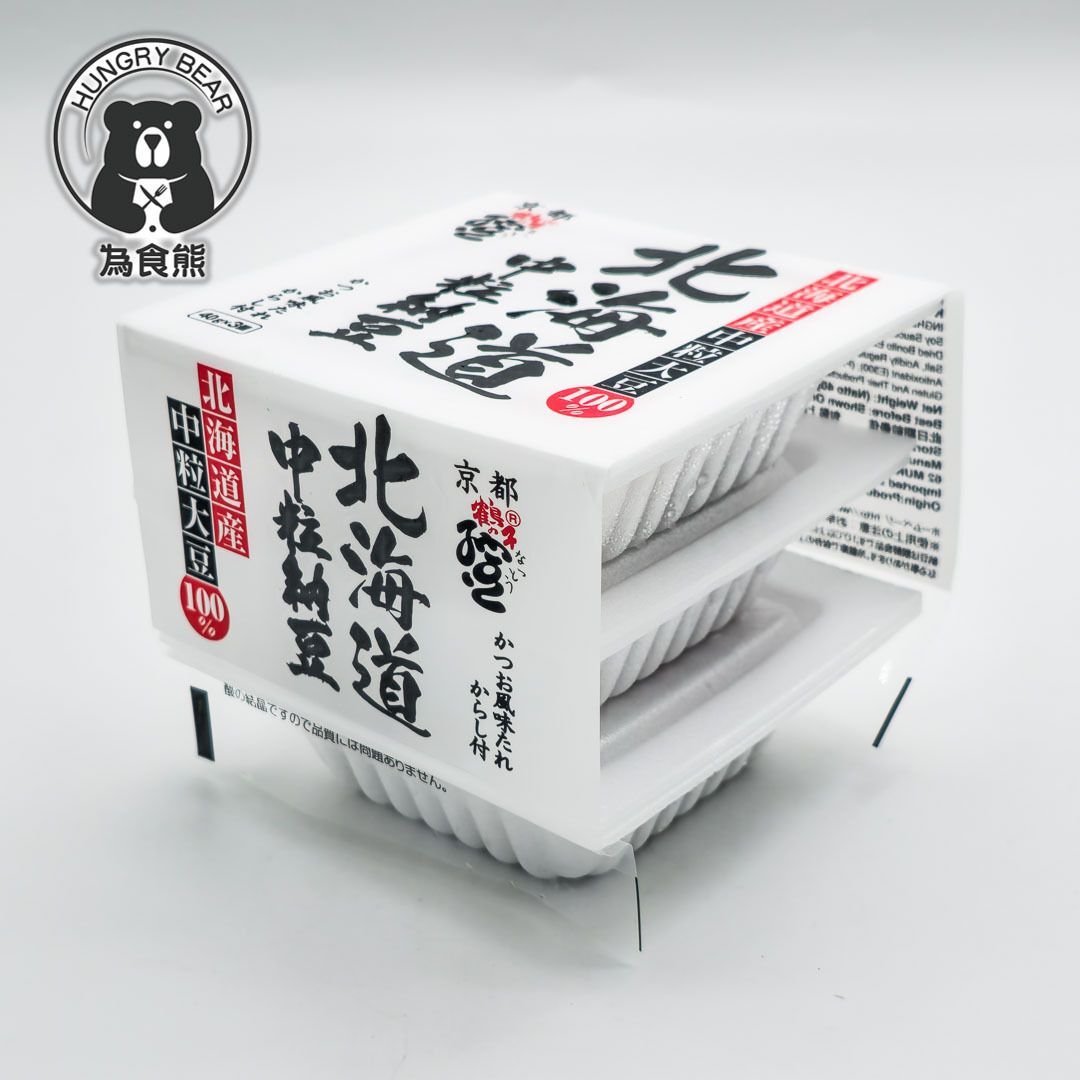 (北海道中粒) 日本直送 -鶴之子 北海道納豆(中粒) 3入 (急凍-18°C) (每盒40g + 5g醬油 + 1g芥辣)