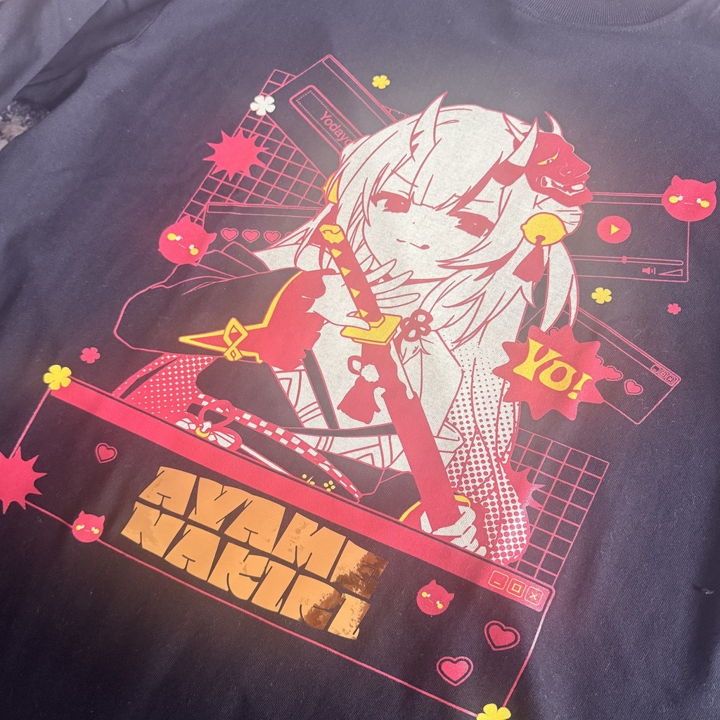 C107「同人代購」[Melonbooks代購」百鬼あやめ金箔ロングスリーブTシャツ - カグラナナの唐辛子栽培所 原設畫師