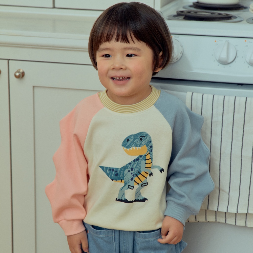 正韓春 1stblue 塗鴉恐龍長袖上衣