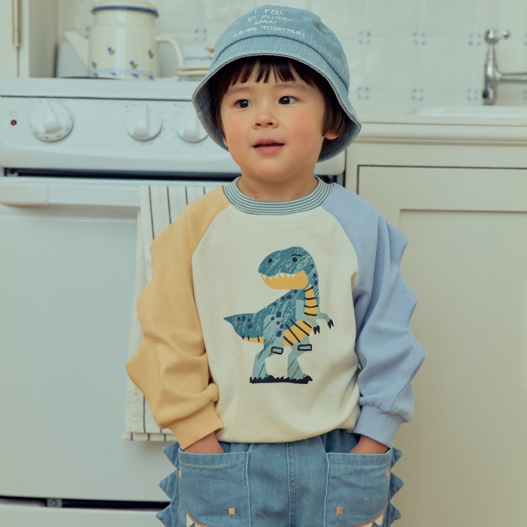 正韓春 1stblue 塗鴉恐龍長袖上衣