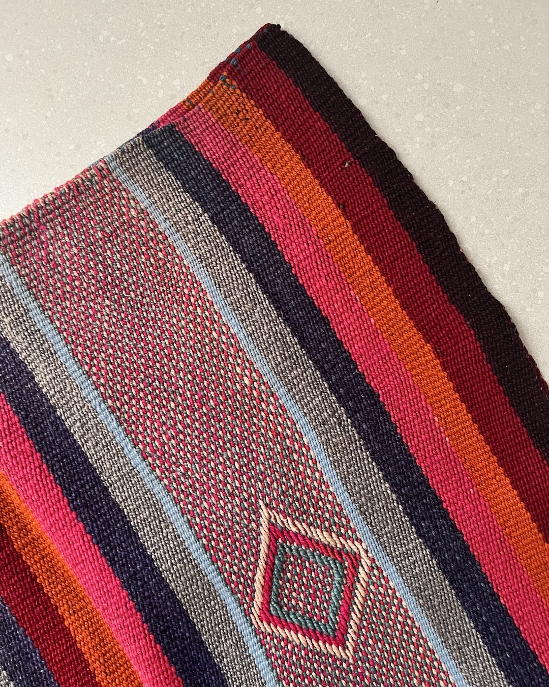 菱形 | 老件手工編織毯