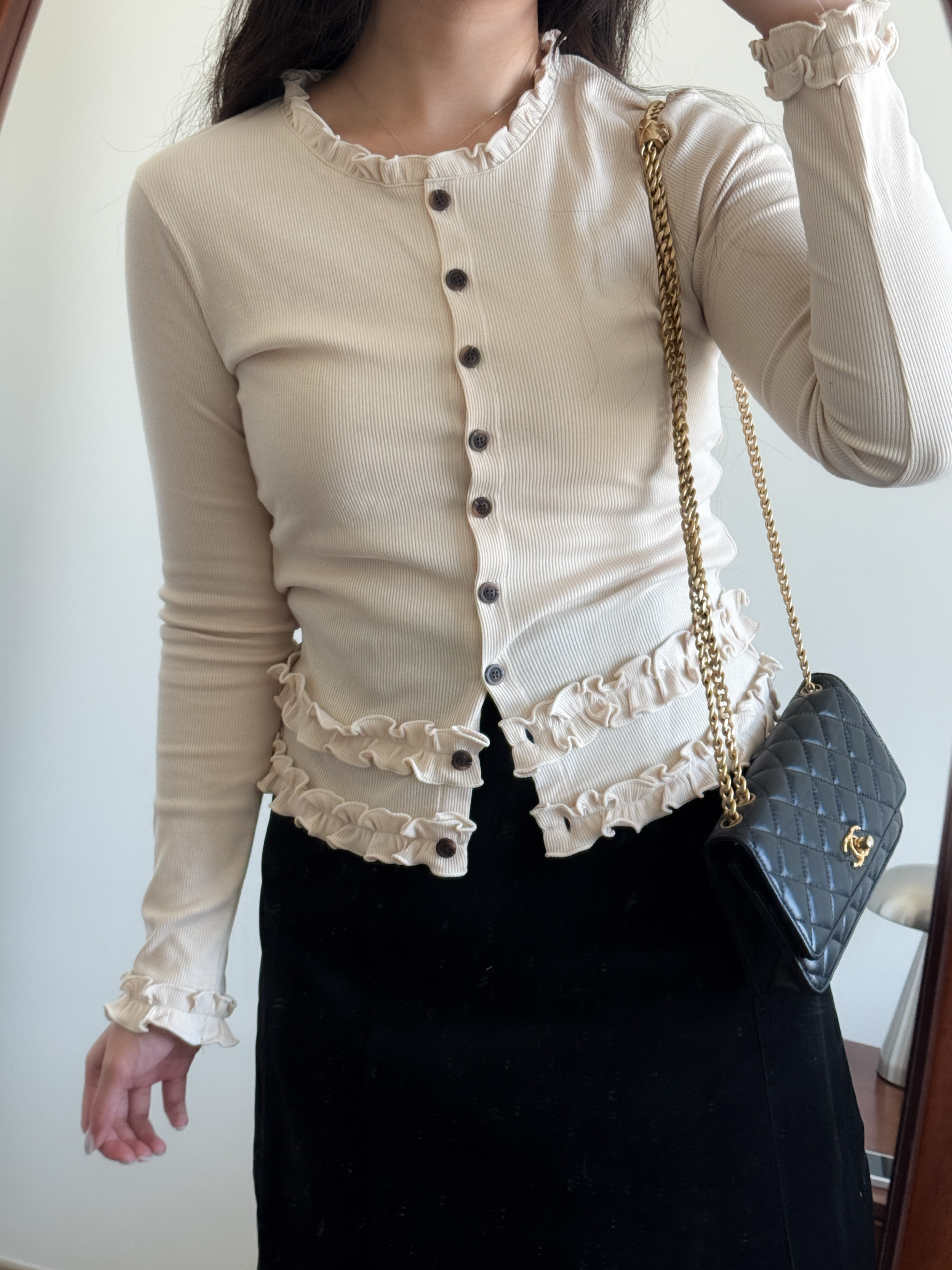 ORI romance ruffle tee