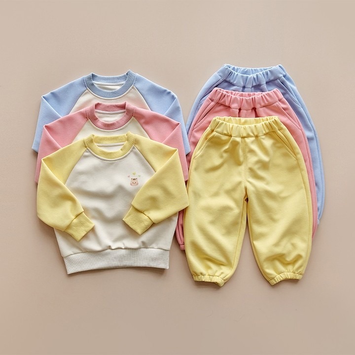 26S/S DTD彩虹樂園拼色系列-登園衛衣上下套裝