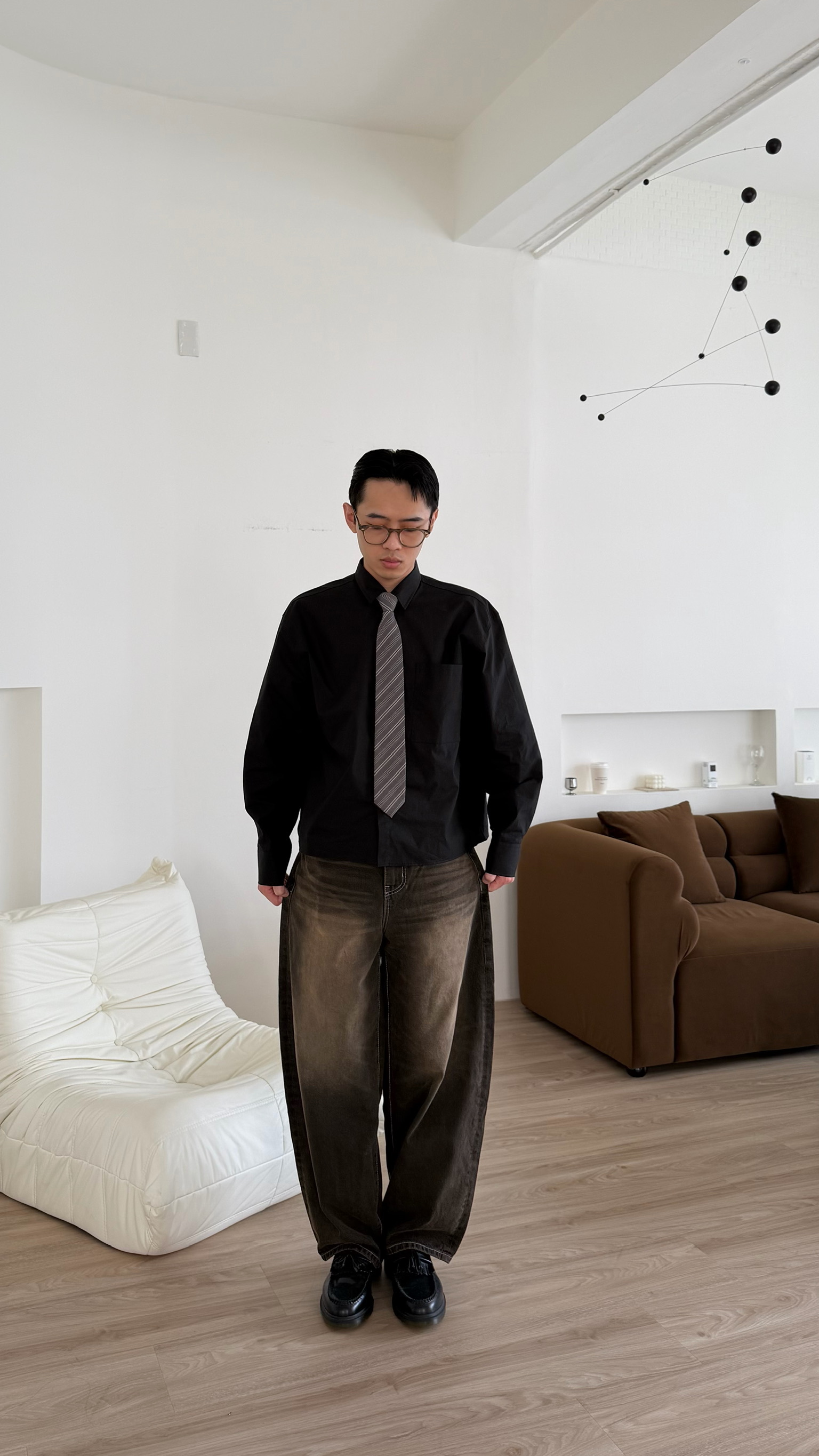 微繭型可可漸層牛仔褲