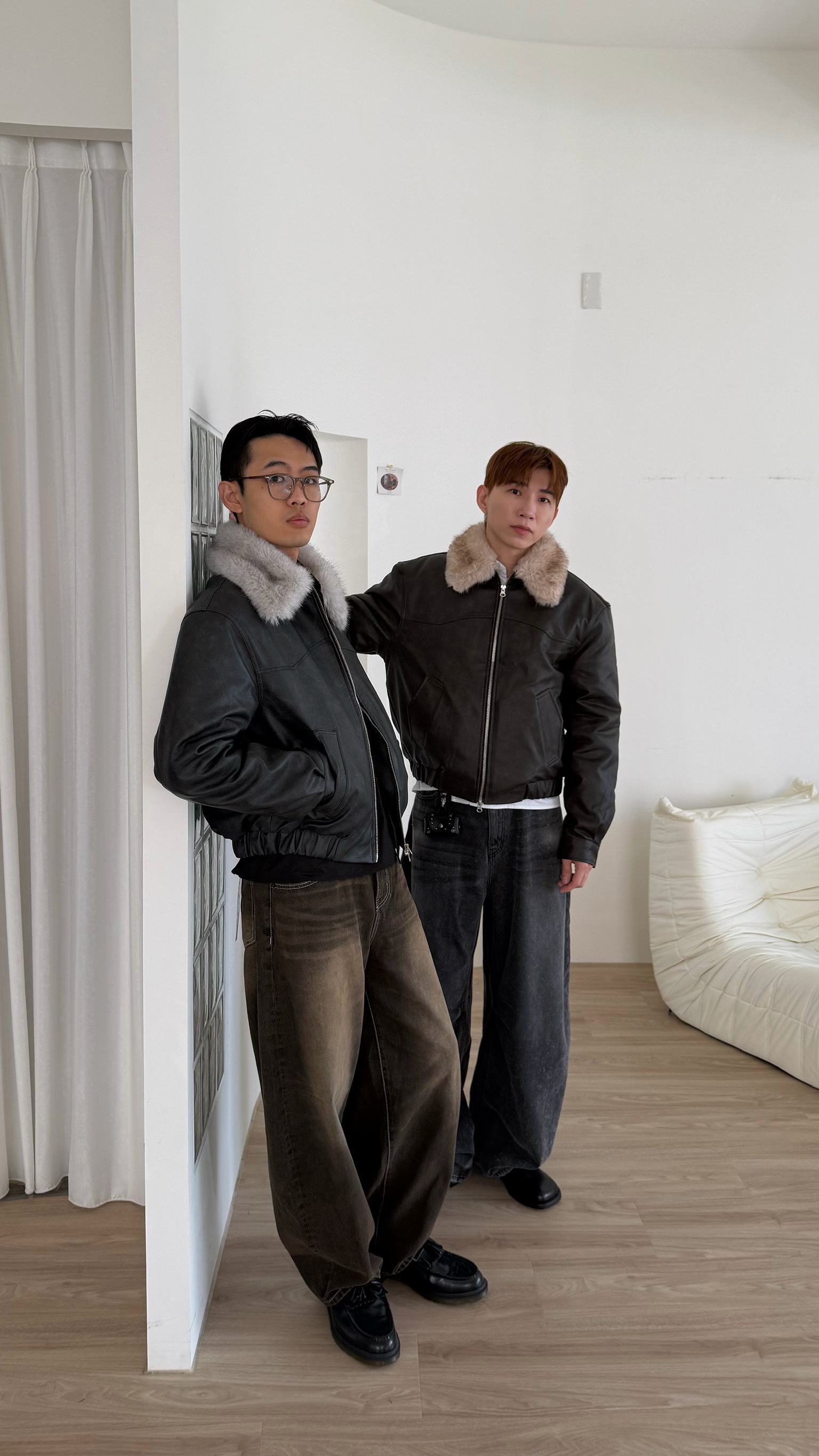 浣熊毛領皮外套