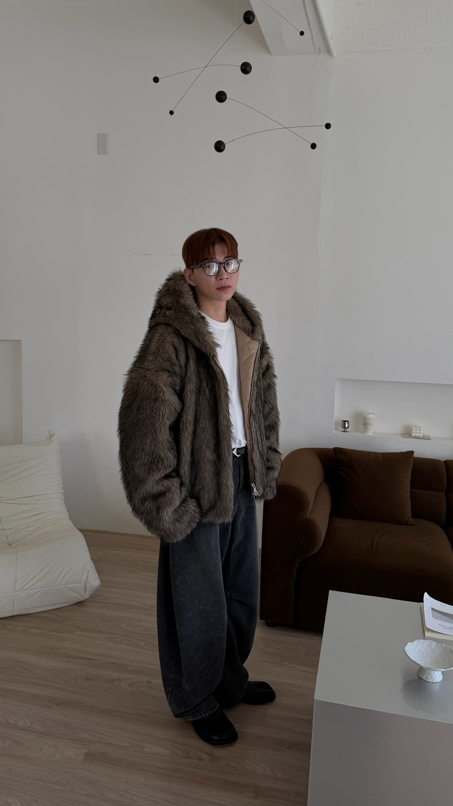 高端皮草連帽外套