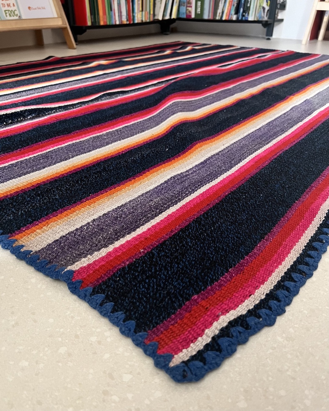 深藍 | 老件手工編織毯