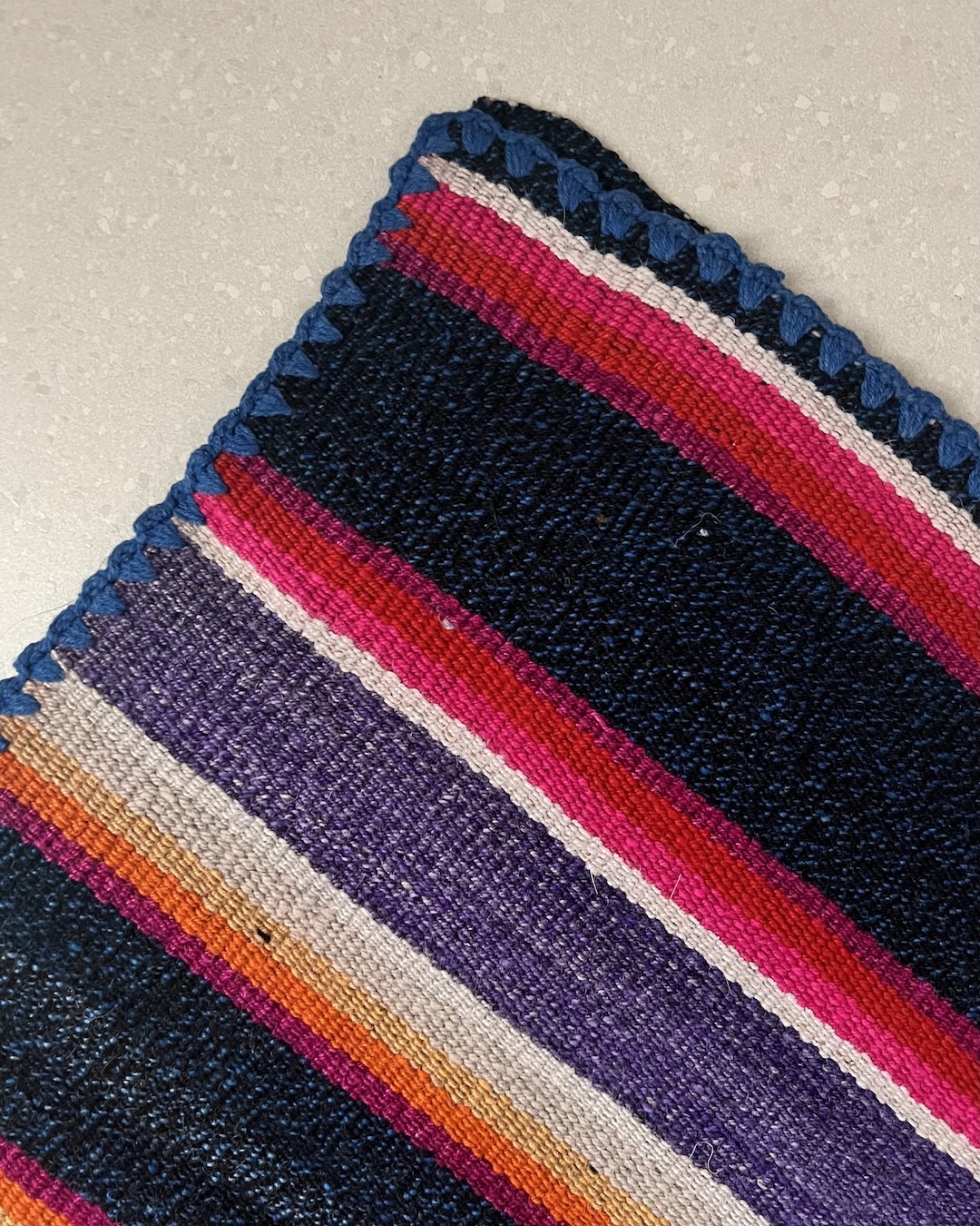 深藍 | 老件手工編織毯