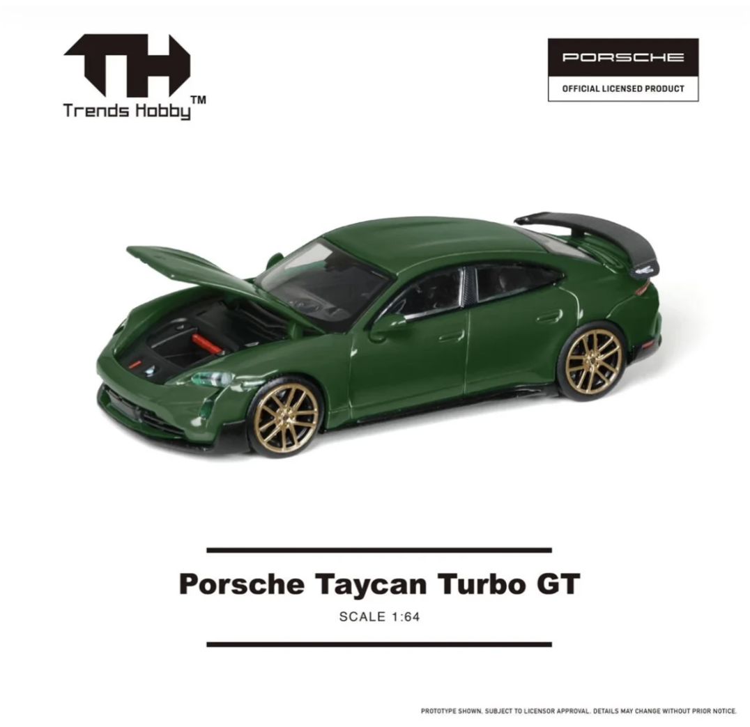 預訂 Pre Order - Trends Hobby Diecast 1/64 Porsche Taycan Turbo GT (Green)