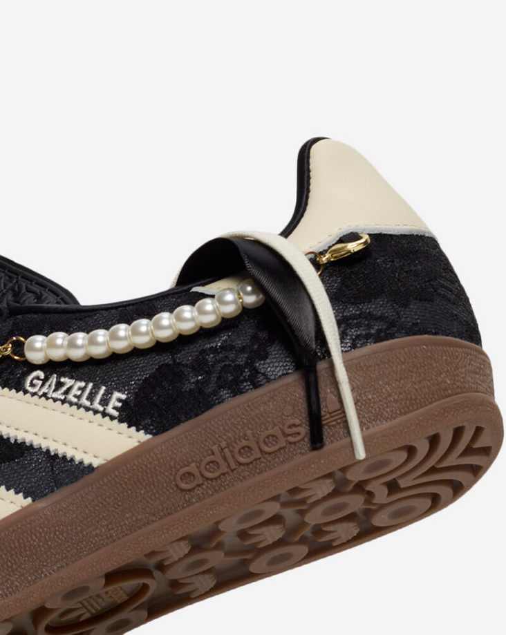 【預訂】ADIDAS GAZELLE INDOOR 黑色蕾絲珍珠鏈 -WOMEN
