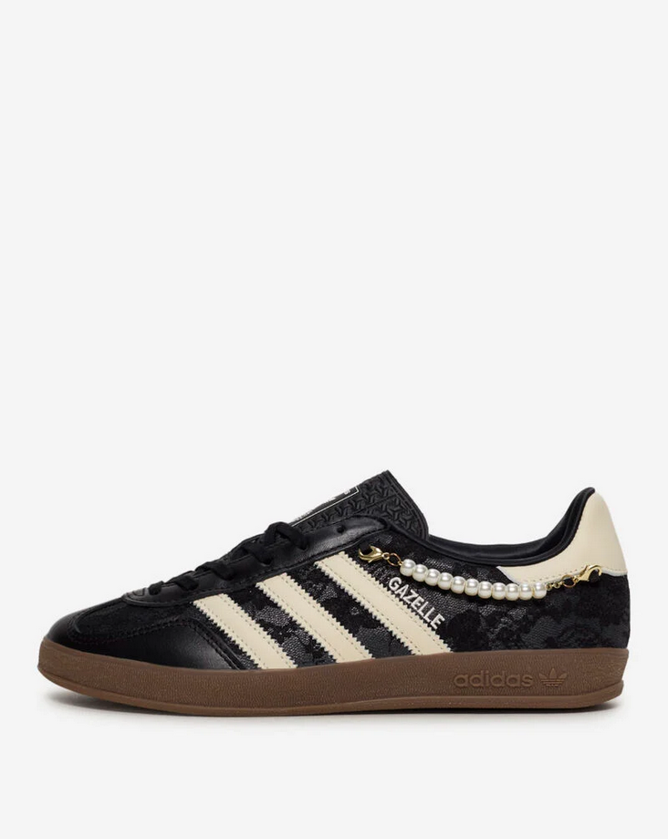 【預訂】ADIDAS GAZELLE INDOOR 黑色蕾絲珍珠鏈 -WOMEN