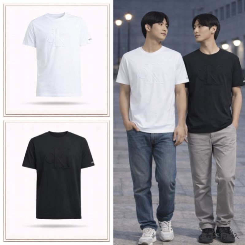 【預購】CALVIN KLEIN H011550 男裝壓花字母短袖