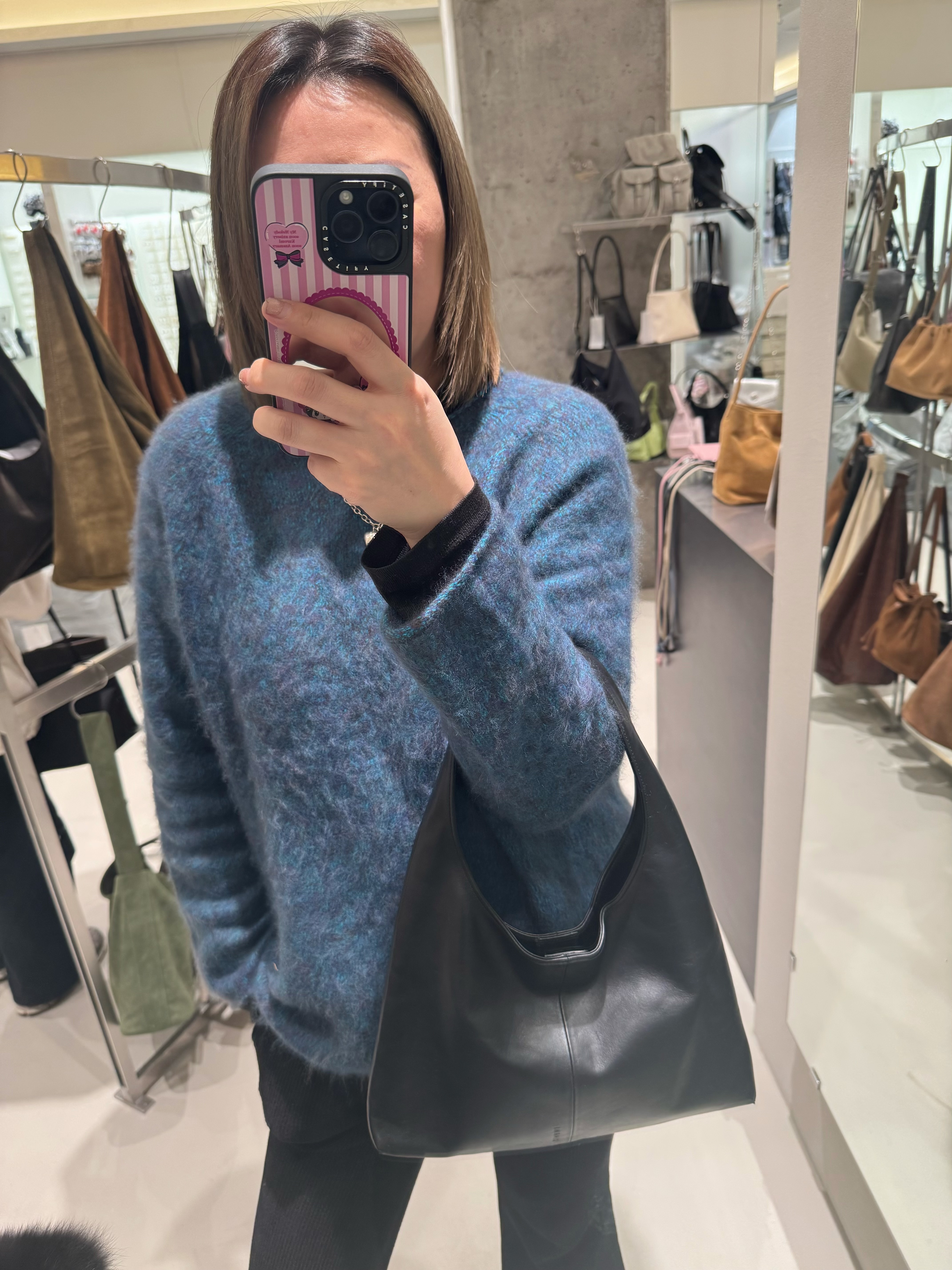 A1DE09#牛皮粗單帶中袋*3色