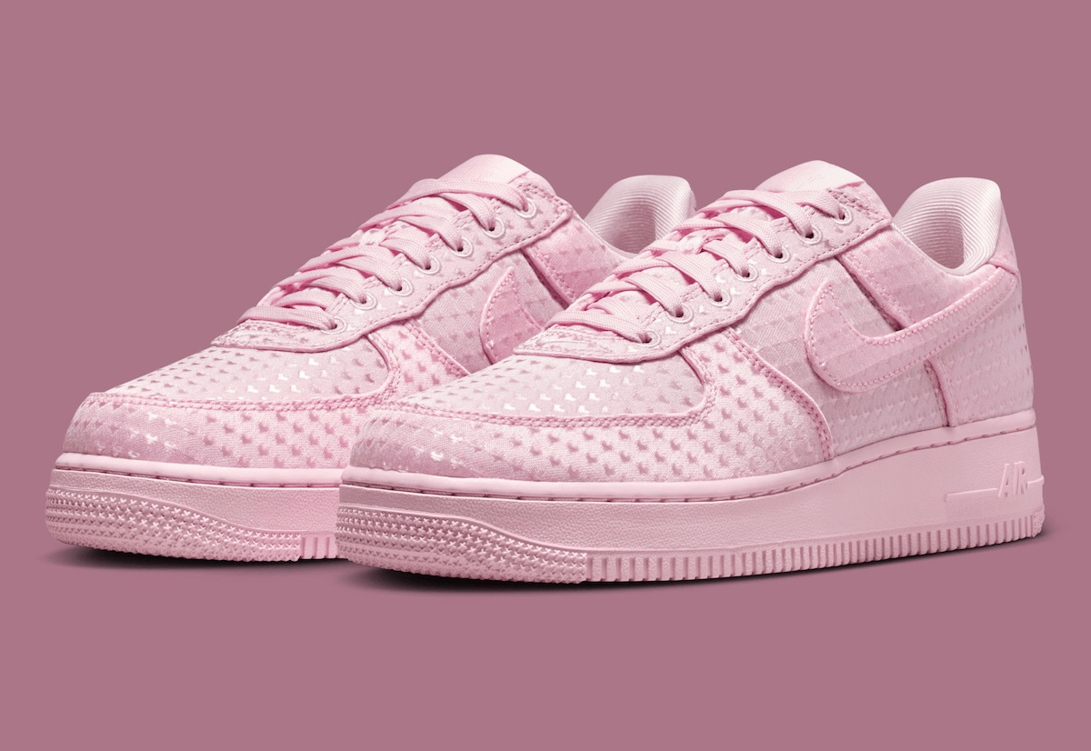 【預訂】NIKE AIR FORCE 1 "VALENTINE DAY" 粉色刺繡暗花心心-WOMEN