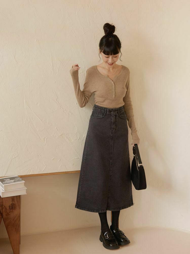 遮肉推薦 彈性修身牛仔裙