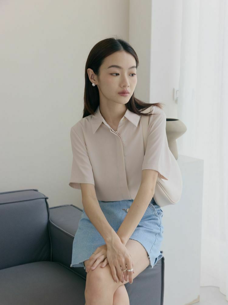 推薦款 寬鬆垂墜雪紡襯衫