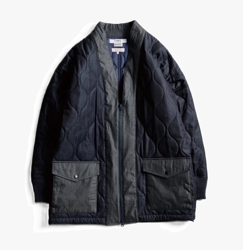 FDMTL JAPAN QUILTED HAORI JACKET - INDIGO PRE ORDER ITEM (預訂中)
