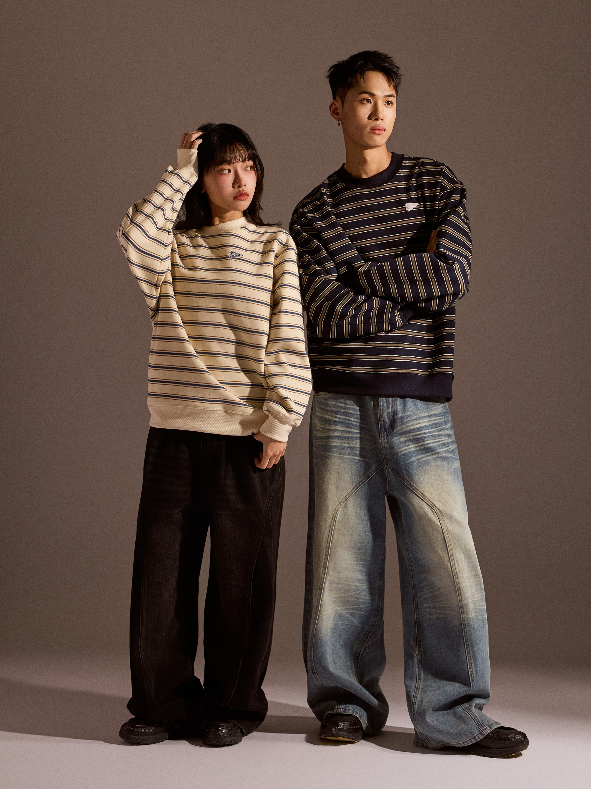 慢系條紋長袖上衣