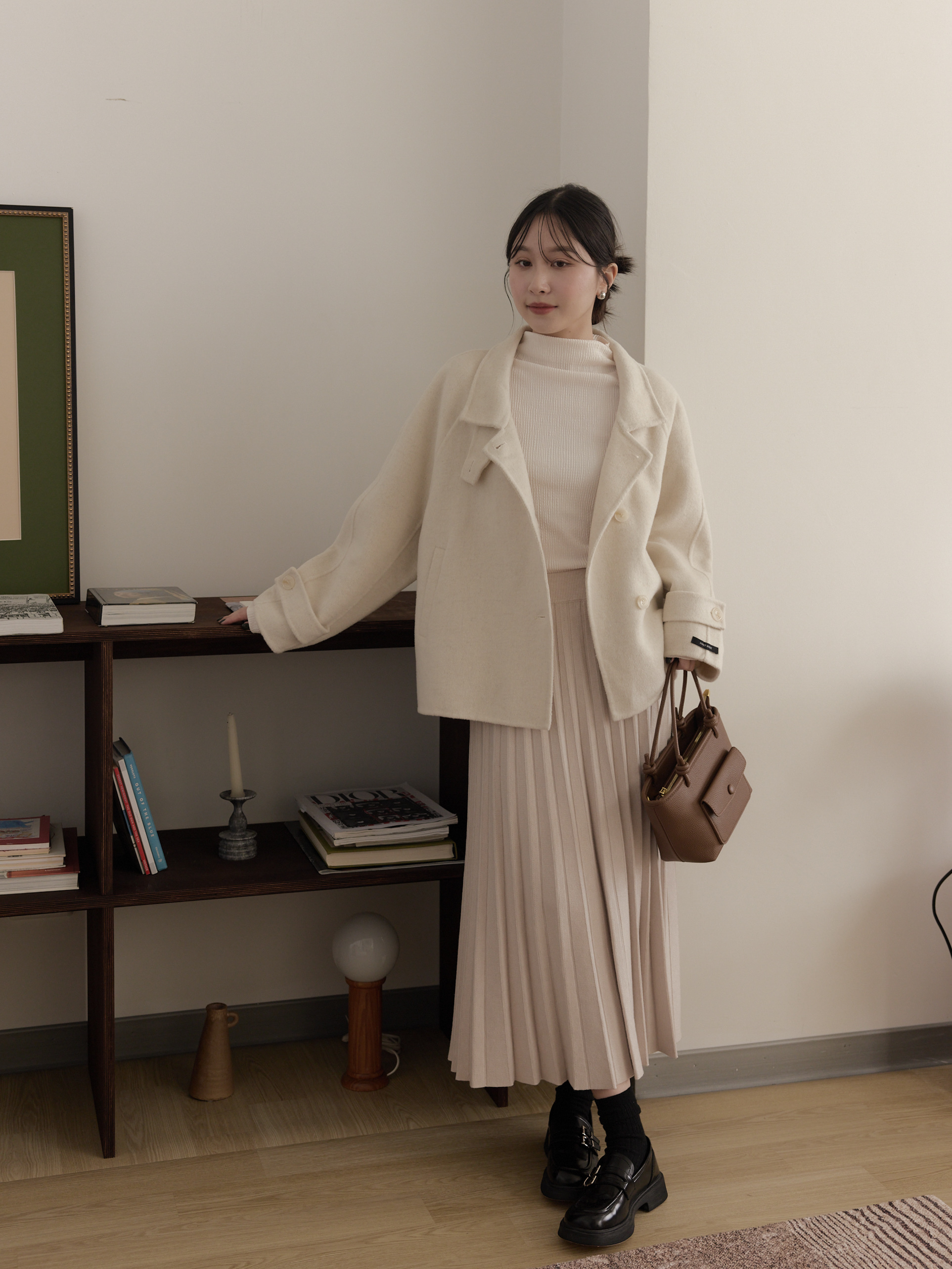 超舒服遮肉針織百褶裙