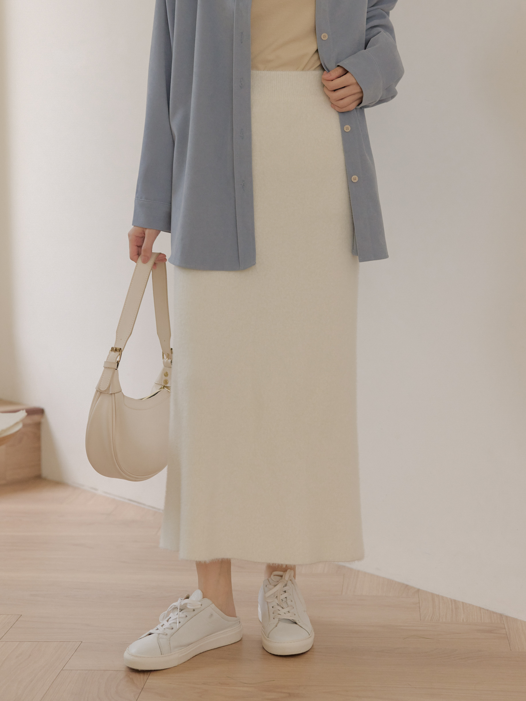 親膚柔軟遮肉毛毛長裙