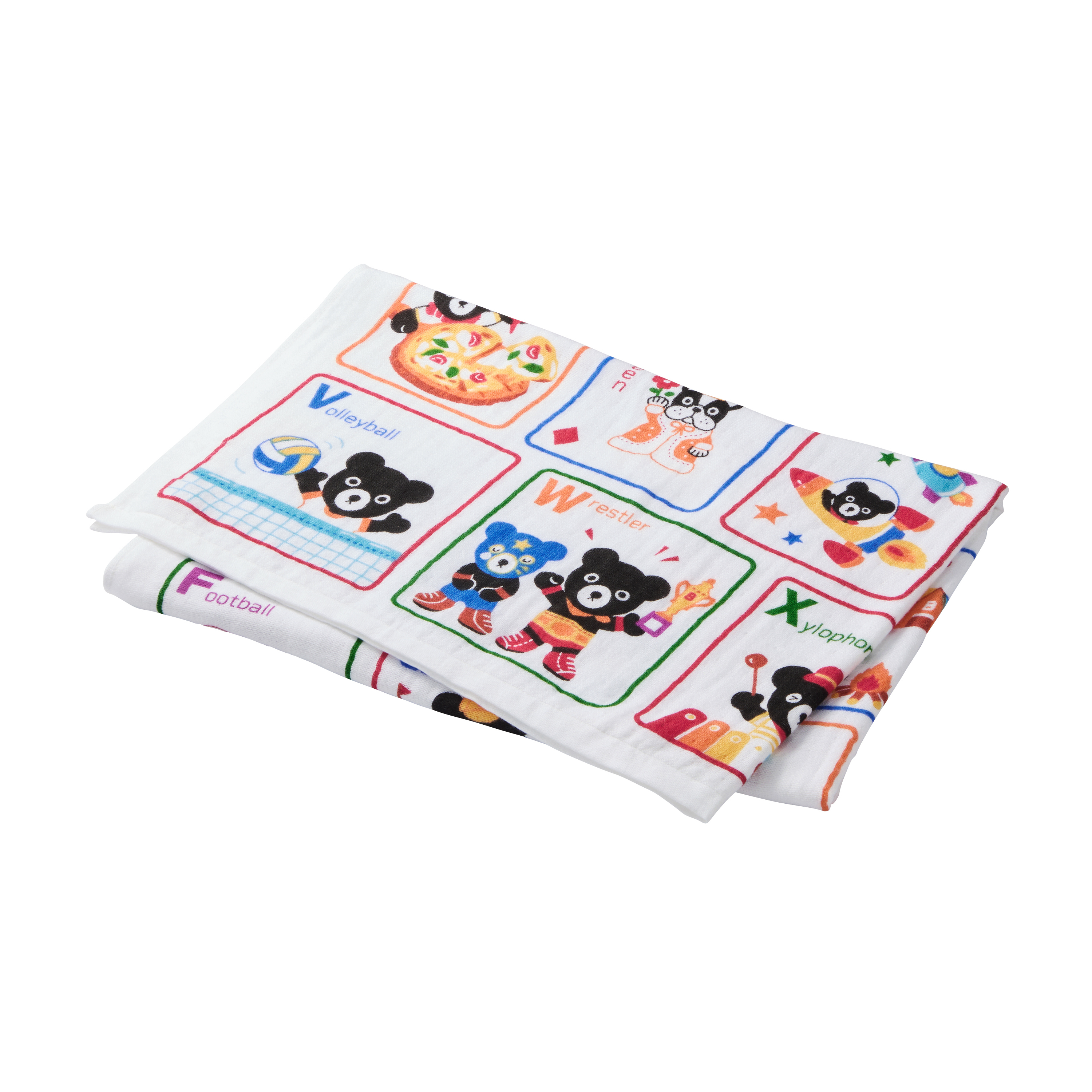 DB 小熊字母紗巾